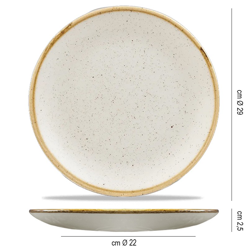 Piatto piano churchill stonecast barley white Churchill Porcellana  in Piatti colorati
