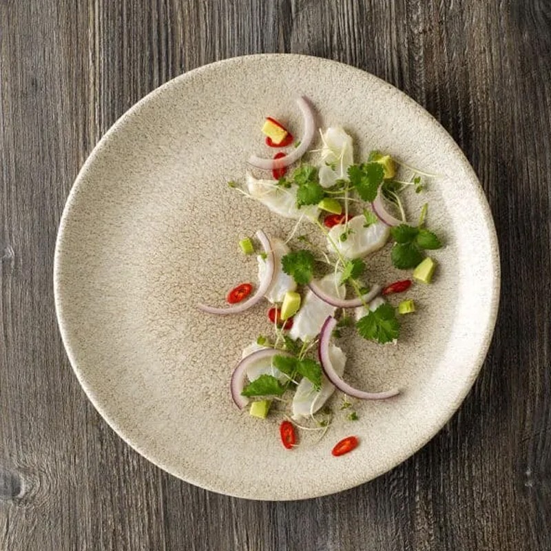 Piatto piano churchill studio prints raku agate grey Churchill Porcellana  in Linee