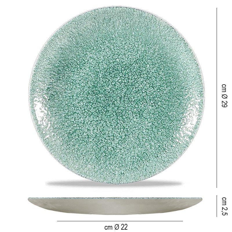 Piatto piano churchill studio prints raku jade green Churchill Porcellana  in Piatti colorati