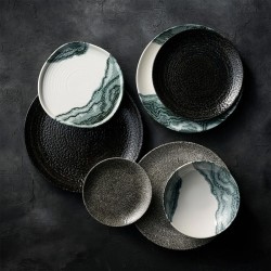 Piatto piano churchill studio prints raku quartz black Churchill Porcellana  in Piatti colorati