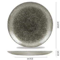 Piatto piano churchill studio prints raku quartz black Churchill Porcellana  in Piatti colorati
