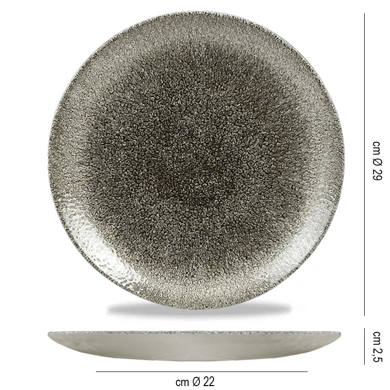 Piatto piano churchill studio prints raku quartz black Churchill Porcellana  in Piatti colorati