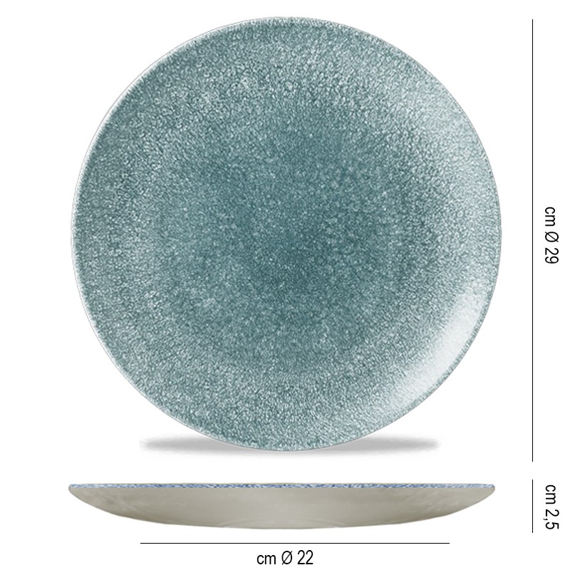 Piatto piano churchill studio prints raku topaz blue Churchill Porcellana  in Piatti colorati