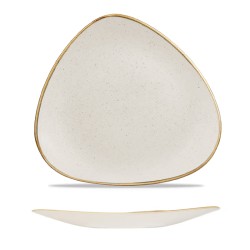 Piatto piano triangolare stonecast bianco | Piatti da ristorante