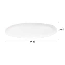 Vassoio melamina ovale bianco cm. 53 Churchill Porcellana  in Porcellane