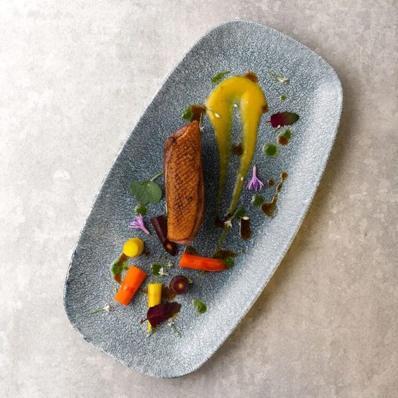 Vassoietto porcellana raku blu Churchill Porcellana  in Linee