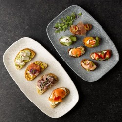 Vassoietto porcellana raku blu Churchill Porcellana  in Linee