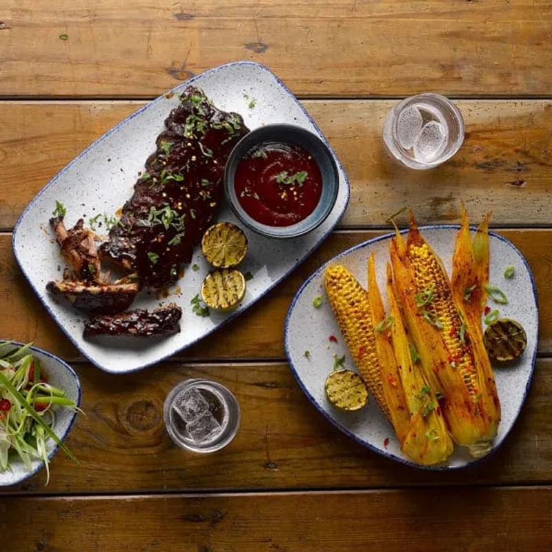 Vassoietto porcellana stonecast indigo Churchill Porcellana  in Linee