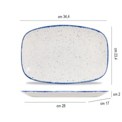 Vassoietto porcellana stonecast indigo Churchill Porcellana  in Piatti quadrati e rettangolari