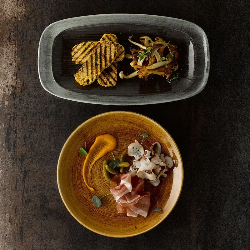 Vassoietto porcellana stonecast verde Churchill Porcellana  in Linee