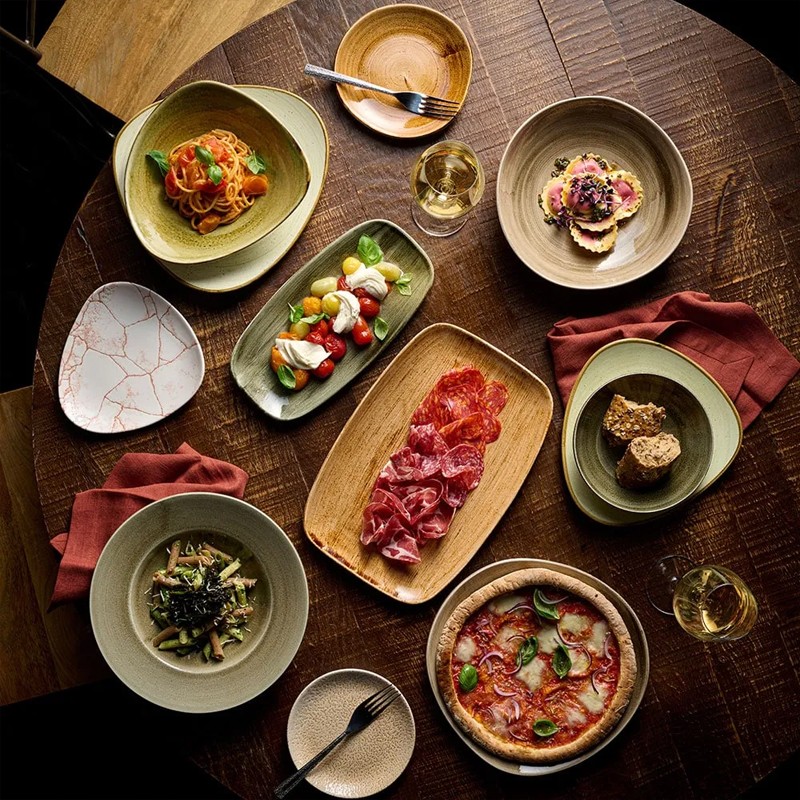 Vassoietto porcellana stonecast verde Churchill Porcellana  in Linee