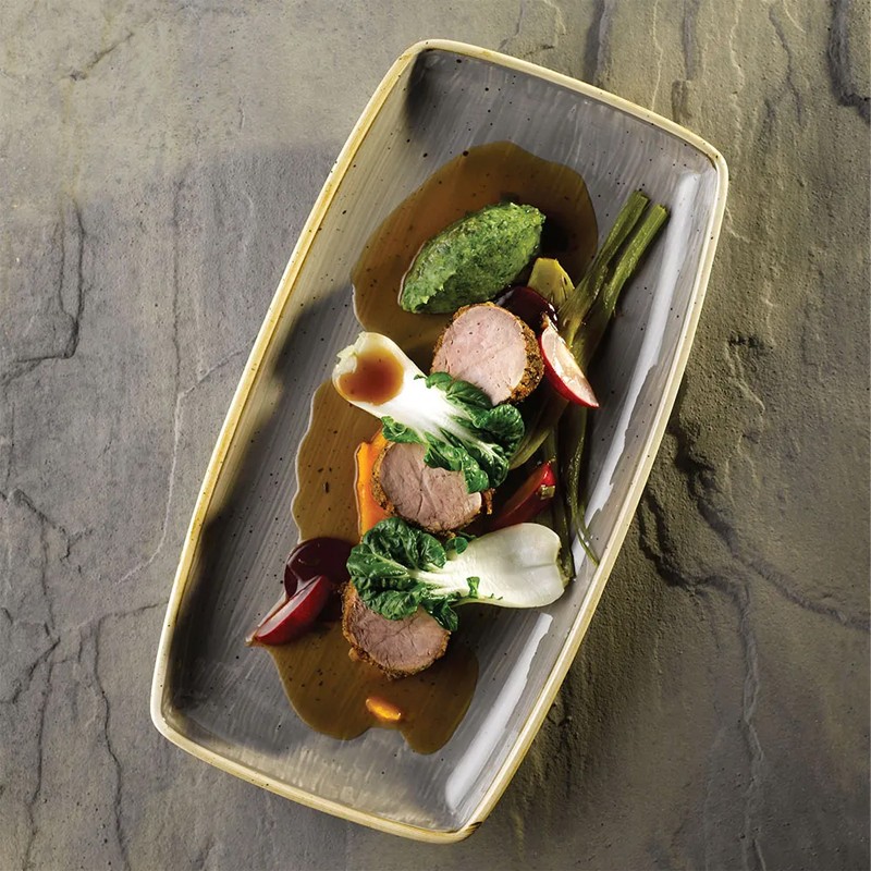 Vassoietto porcellana stonecast grey Churchill Porcellana  in Linee