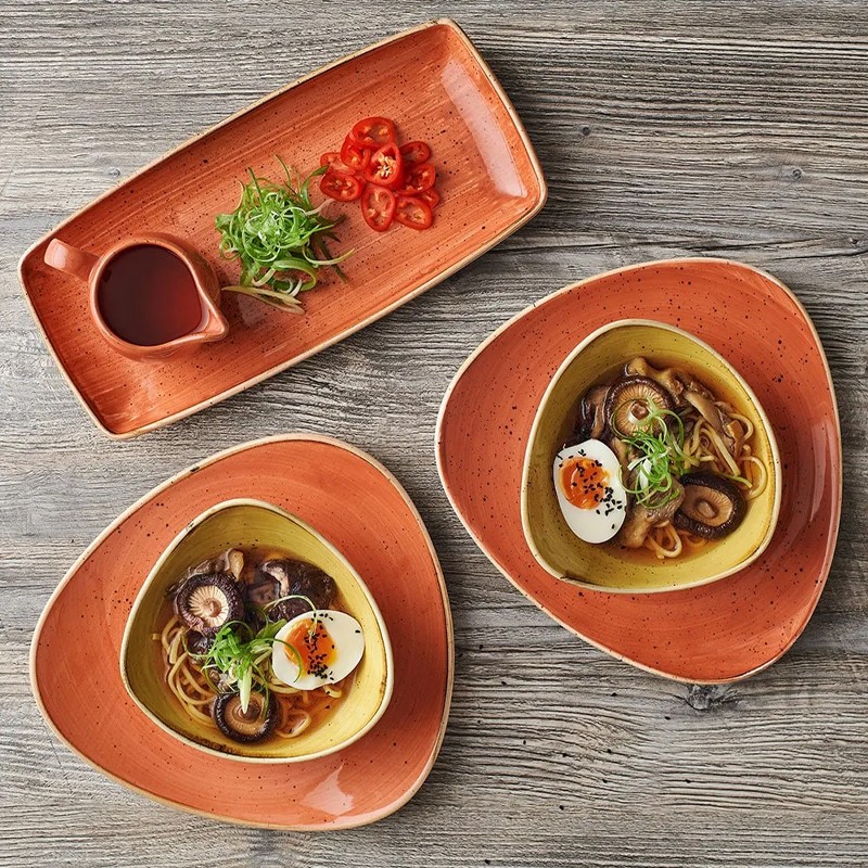 Vassoietto porcellana stonecast terracotta Churchill Porcellana  in Linee