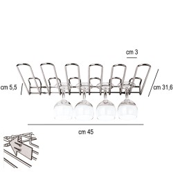 Rastrelliera porta bicchieri a muro Sambonet Paderno  in Bar