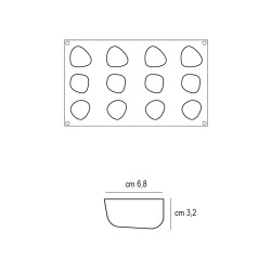 Forma silicone 12 mini pietre zen Pavoni  in Stampi in silicone per dolci