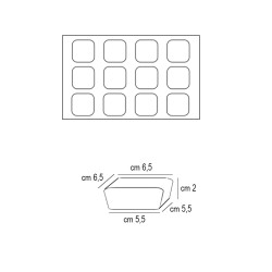 Forma silicone microforata quadrata mm 65 Pavoni  in Stampi in silicone per dolci