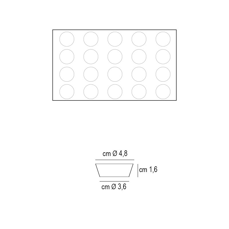 Forma silicone microforata tonda mm 48 Pavoni  in Stampi in silicone per dolci