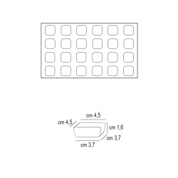 Forma silicone microforata quadrata mm 45 Pavoni  in Stampi in silicone per dolci