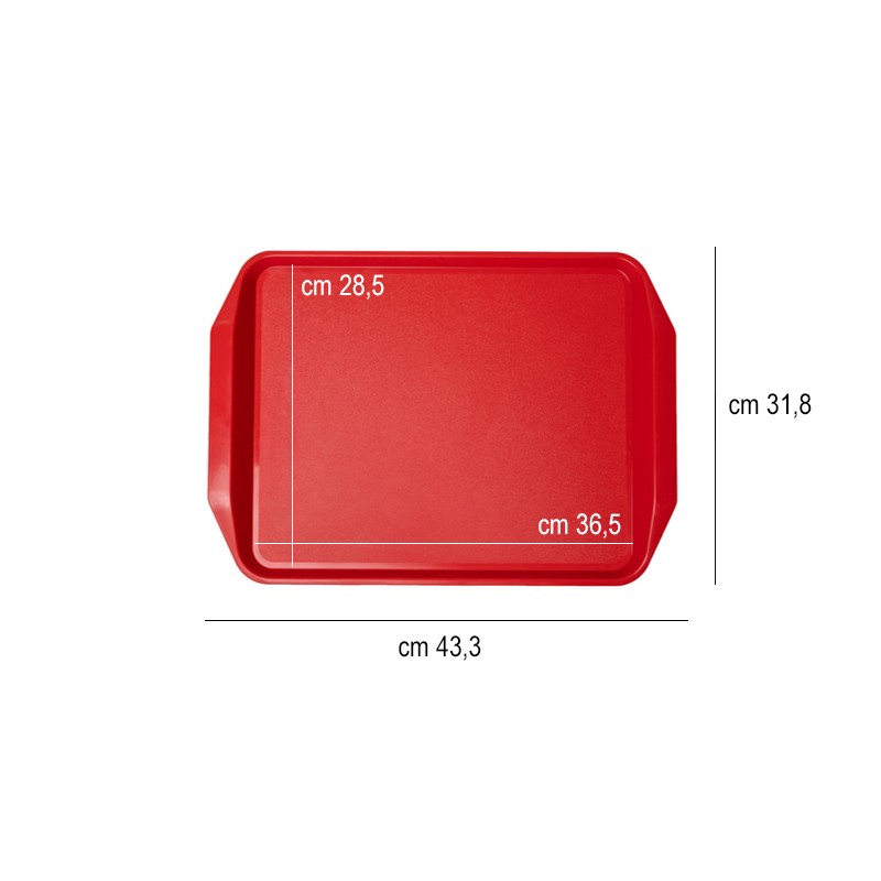 Vassoio fast food rosso   in Bar