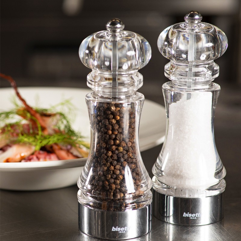 Macina pepe trasparente cm 18 Pepper Style by Bisetti  in Macina sale e pepe e oliere