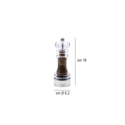 Macina pepe trasparente cm 18 Pepper Style by Bisetti  in Macina sale e pepe e oliere