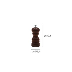 Macina pepe legno noce cm 13 Pepper Style by Bisetti  in Macina sale e pepe e oliere