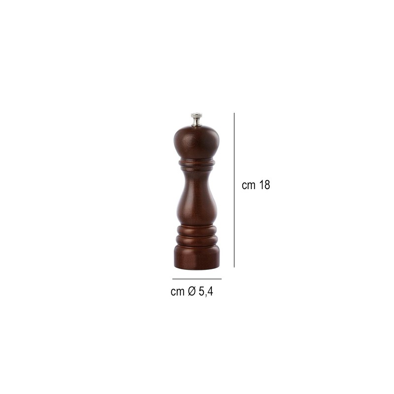 Macina pepe legno noce cm 19 Pepper Style by Bisetti  in Macina sale e pepe e oliere