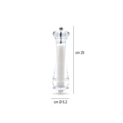 Macina sale trasparente cm 25 Pepper Style by Bisetti  in Macina sale e pepe e oliere