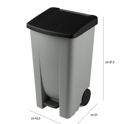 Bidone differenziata pedale coperchio litri 120   in Bidoni indifferenziata