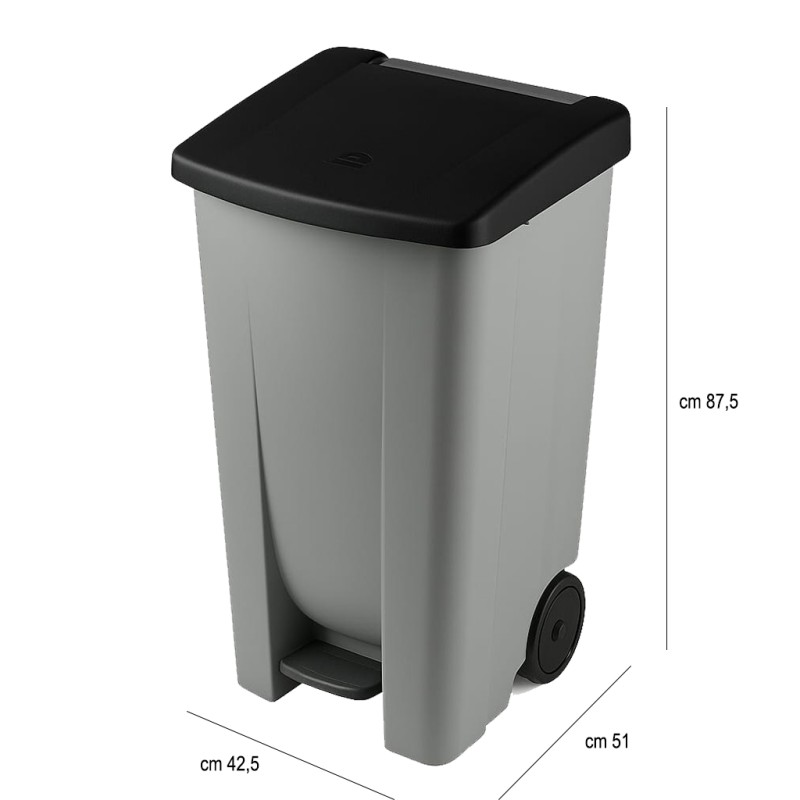 Bidone differenziata pedale coperchio litri 120   in Bidoni indifferenziata