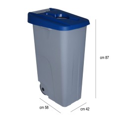 Bidone differenziata coperchio forato litri 110 blu   in Bidoni indifferenziata