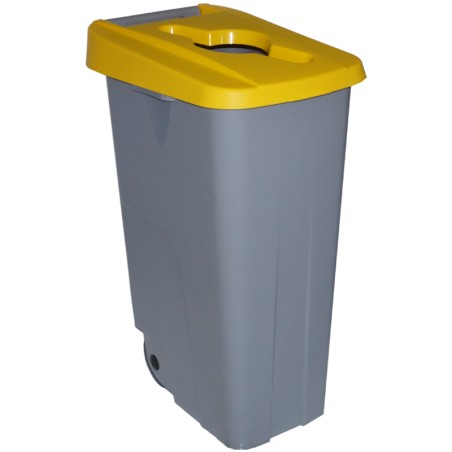 Bidone differenziata coperchio forato litri 110 giallo | Rausa srl