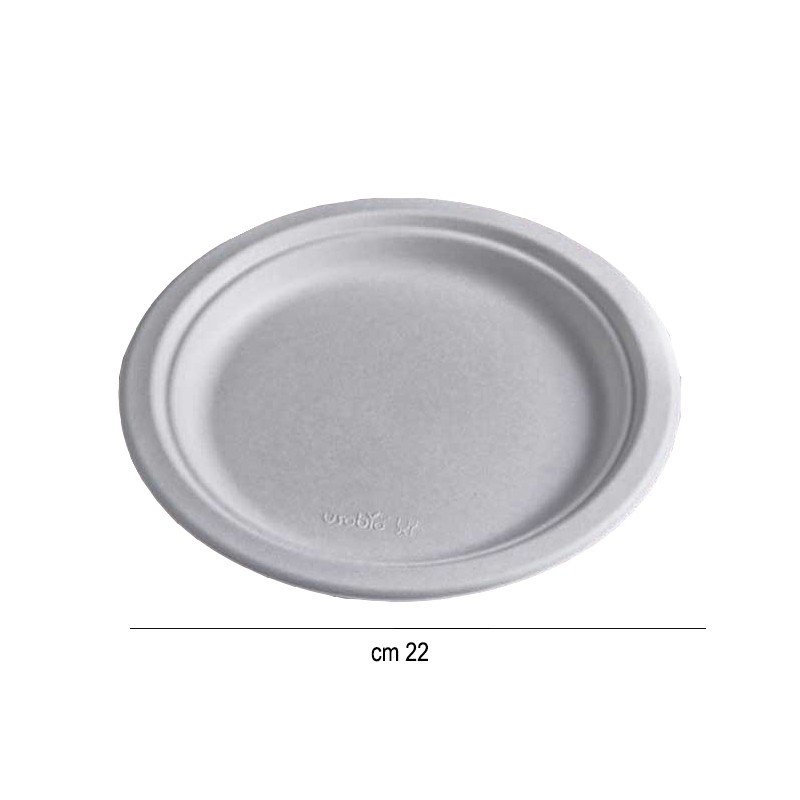 Piatti biodegradabili piani cm. 22 Usobio  in Piatti monouso biodegradabili