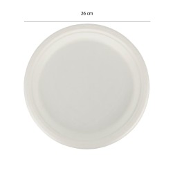 Piatti biodegradabili piani cm. 26 Usobio  in Piatti monouso biodegradabili