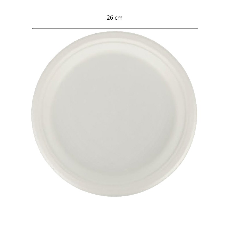 Piatti biodegradabili piani cm. 26 Usobio  in Piatti monouso biodegradabili