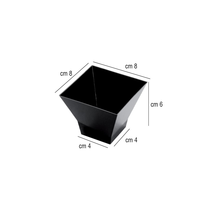 Coppetta finger food quadrata nera cc 200 Goldplast  in Contenitori finger food