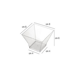 Coppetta finger food quadrata trasparente cc 200 Goldplast  in Contenitori finger food