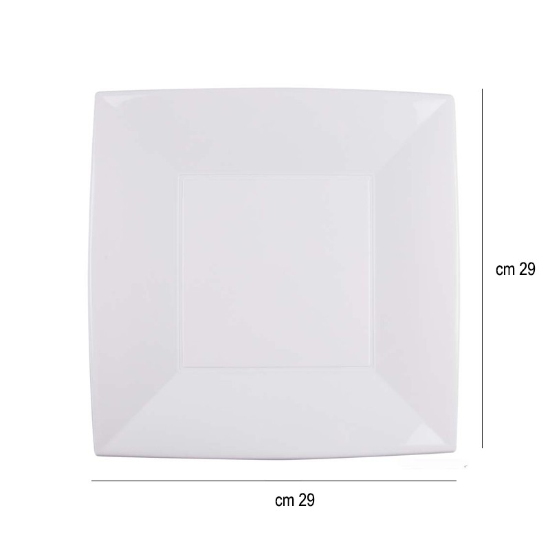 Sottopiatti in plastica quadrati bianchi Goldplast  in Piatti plastica rigida riutilizzabili