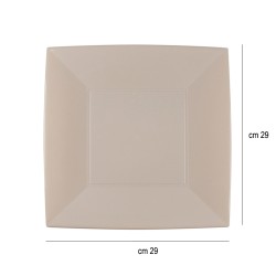 Sottopiatti in plastica quadrati tortora Goldplast  in Piatti plastica rigida riutilizzabili