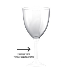 Bicchiere vino in plastica usa e getta cc. 300 Goldplast  in Bicchieri plastica rigida riutilizzabili