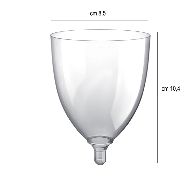 Bicchiere vino in plastica usa e getta cc. 300 Goldplast  in Bicchieri plastica rigida riutilizzabili