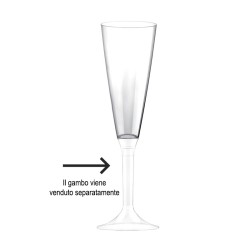 Bicchiere prosecco in plastica usa e getta cc. 160 Goldplast  in Bicchieri plastica rigida riutilizzabili