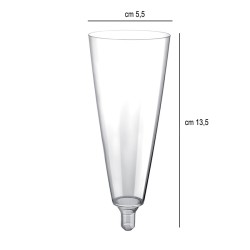 Bicchiere prosecco in plastica usa e getta cc. 160 Goldplast  in Bicchieri plastica rigida riutilizzabili