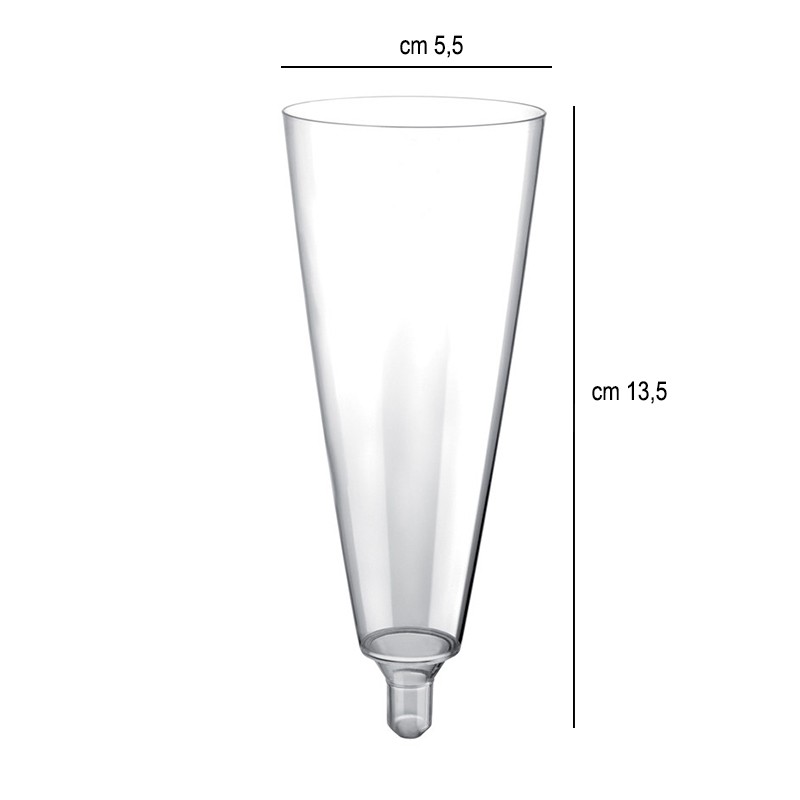 Bicchiere prosecco in plastica usa e getta cc. 160 Goldplast  in Bicchieri plastica rigida riutilizzabili