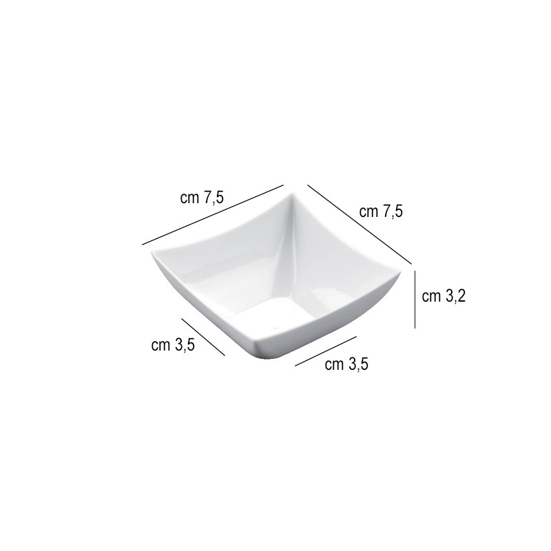 Ciotolina finger food quadrata bianca cc 90 Goldplast  in Contenitori finger food