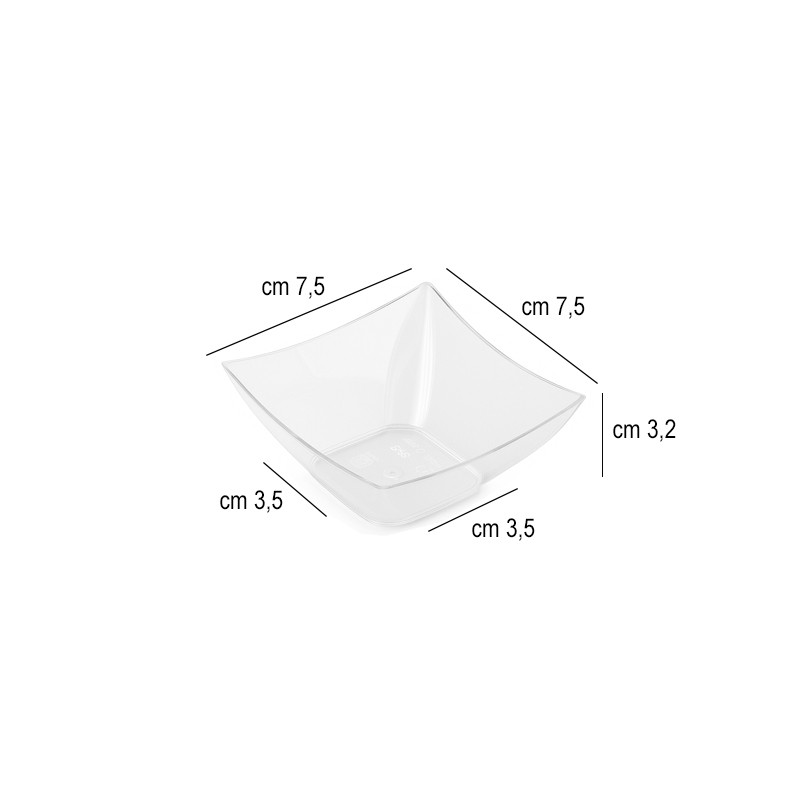 Ciotolina finger food quadrata trasparente cc 90 Goldplast  in Contenitori finger food
