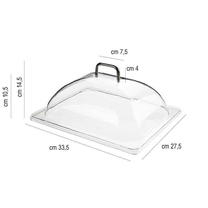 Coperchio plexiglass per bacinella cm. 32 x 26 Leone decorazioni  in Buffet