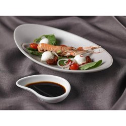 Piatto ovale in melamina grigio chiaro cm. 18 x 10 Leone decorazioni  in Piatti plastica rigida riutilizzabili