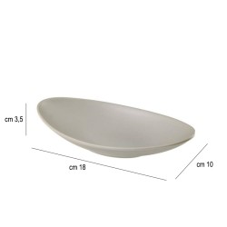 Piatto ovale in melamina grigio chiaro cm. 18 x 10 Leone decorazioni  in Piatti plastica rigida riutilizzabili