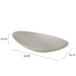 Piatto ovale in melamina grigio chiaro cm. 25 x 14 Leone decorazioni  in Piatti plastica rigida riutilizzabili